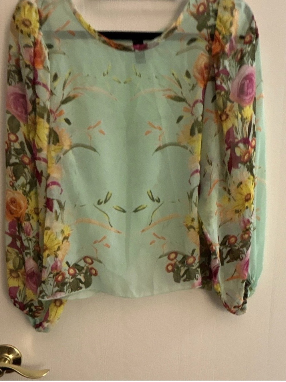 Windsor Mint Floral Chiffon Blouse